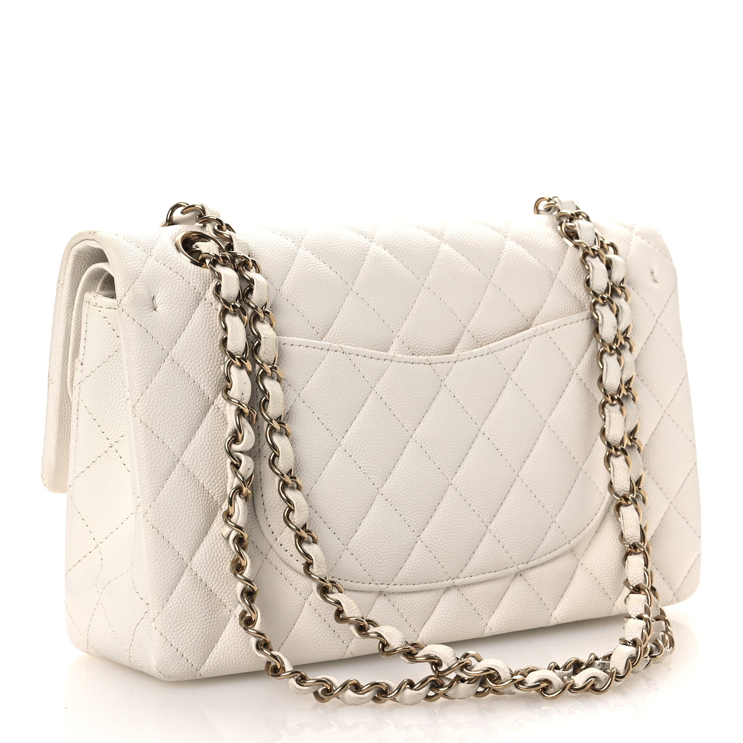 Chanel Caviar Quilted Medium Double Flap White 3 of 13