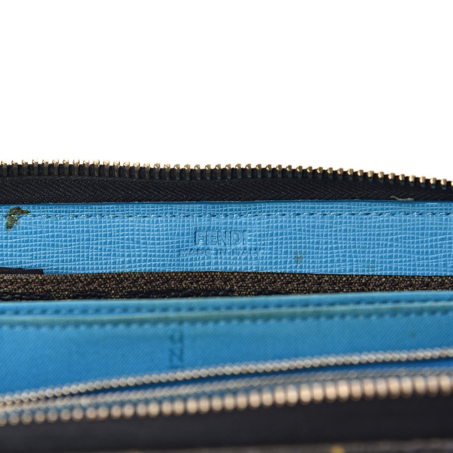 Fendi Vitello Elite QuTweet Zip Around Wallet Dark Grey 7 of 8