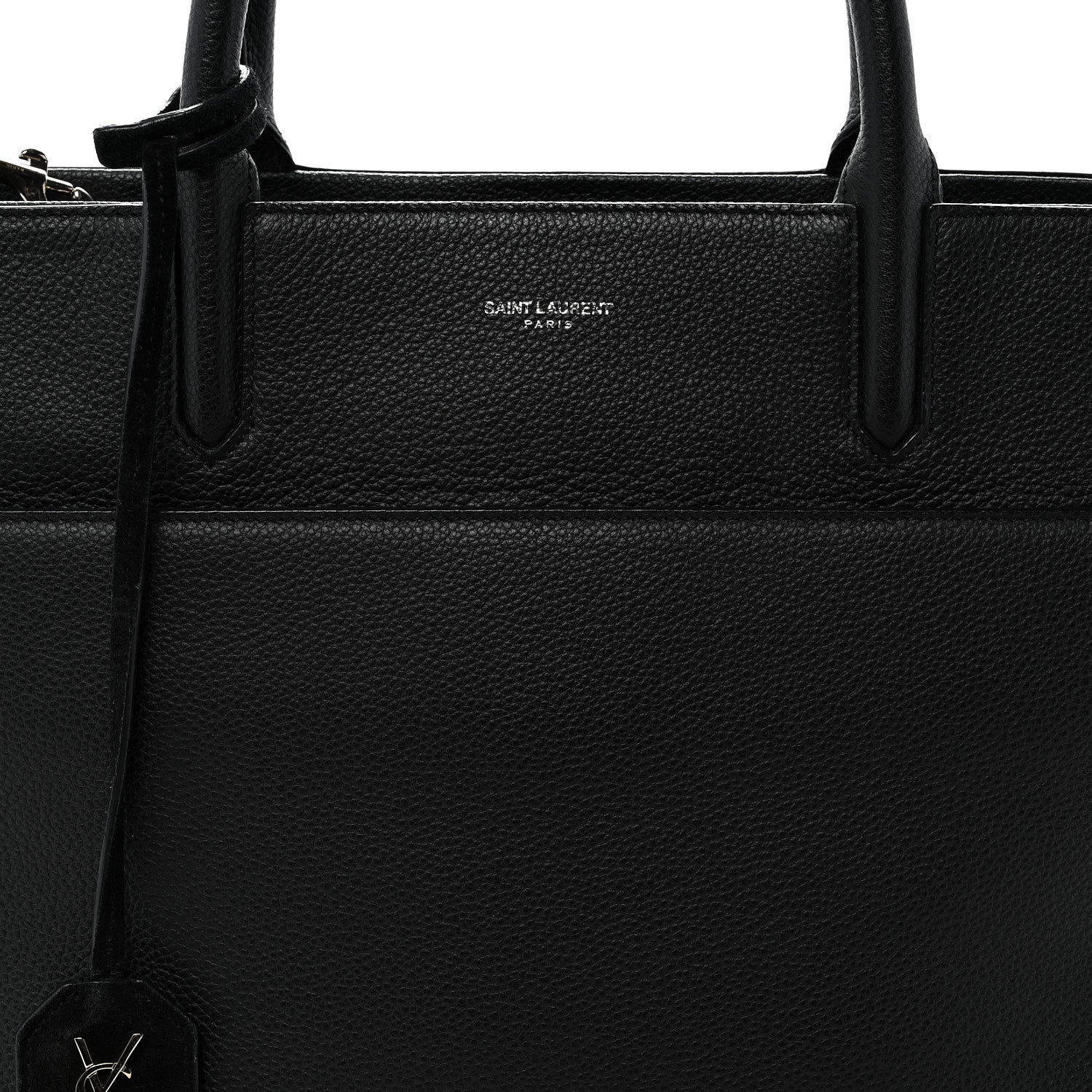 Saint Laurent Grained Calfskin Medium Rive Gauche Cabas Black