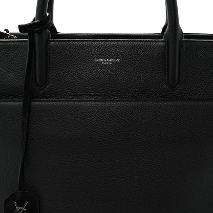 Saint Laurent Grained Calfskin Medium Rive Gauche Cabas Black 7 of 9