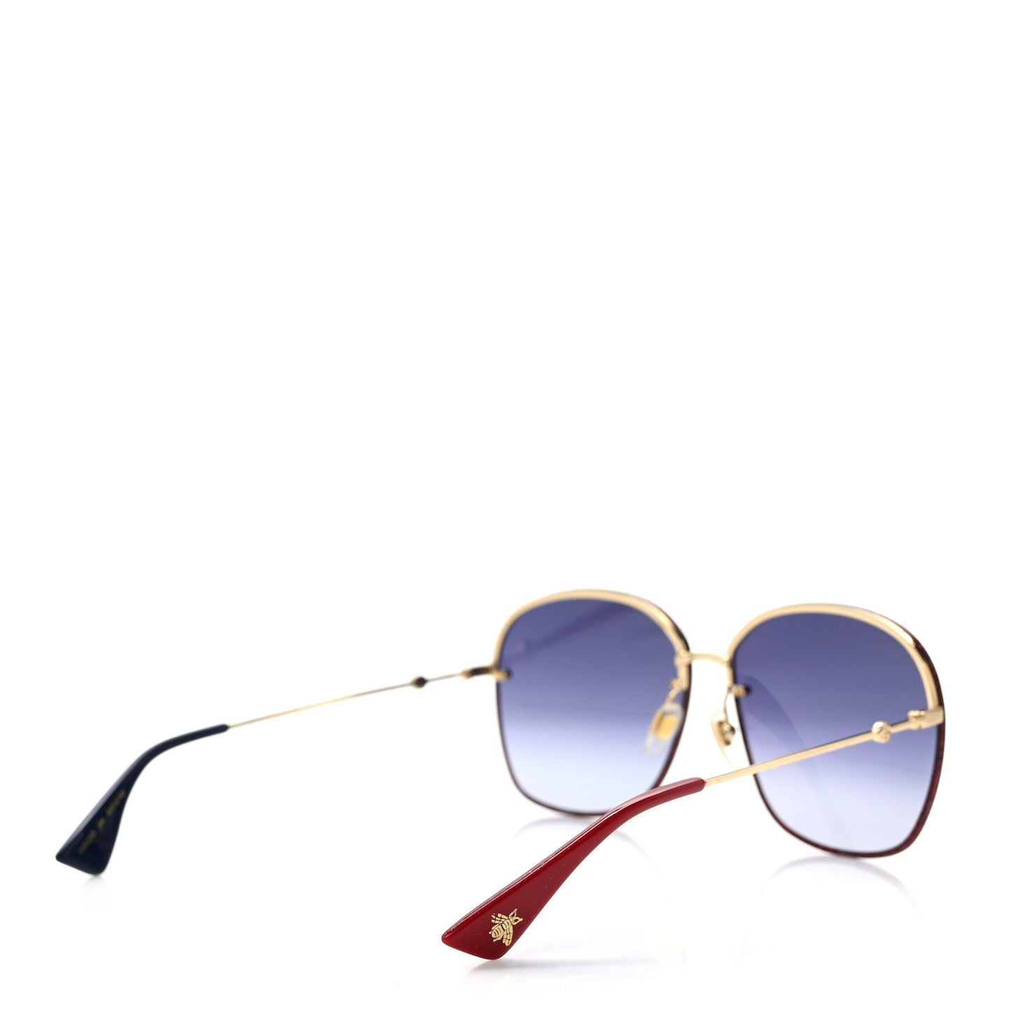 Square Frame Sunglasses GG0228S Gold Red