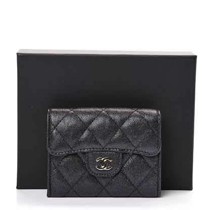 Chanel Iridescent Caviar Quilted Flap Card Holder Wallet Black 8 of 8