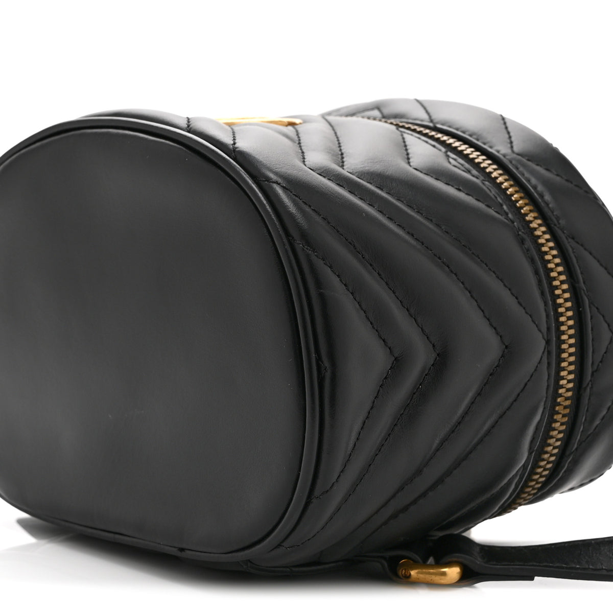 Gucci Calfskin Matelasse Mini GG Marmont Round Backpack Black 10 of 10