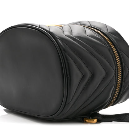 Gucci Calfskin Matelasse Mini GG Marmont Round Backpack Black 10 of 10