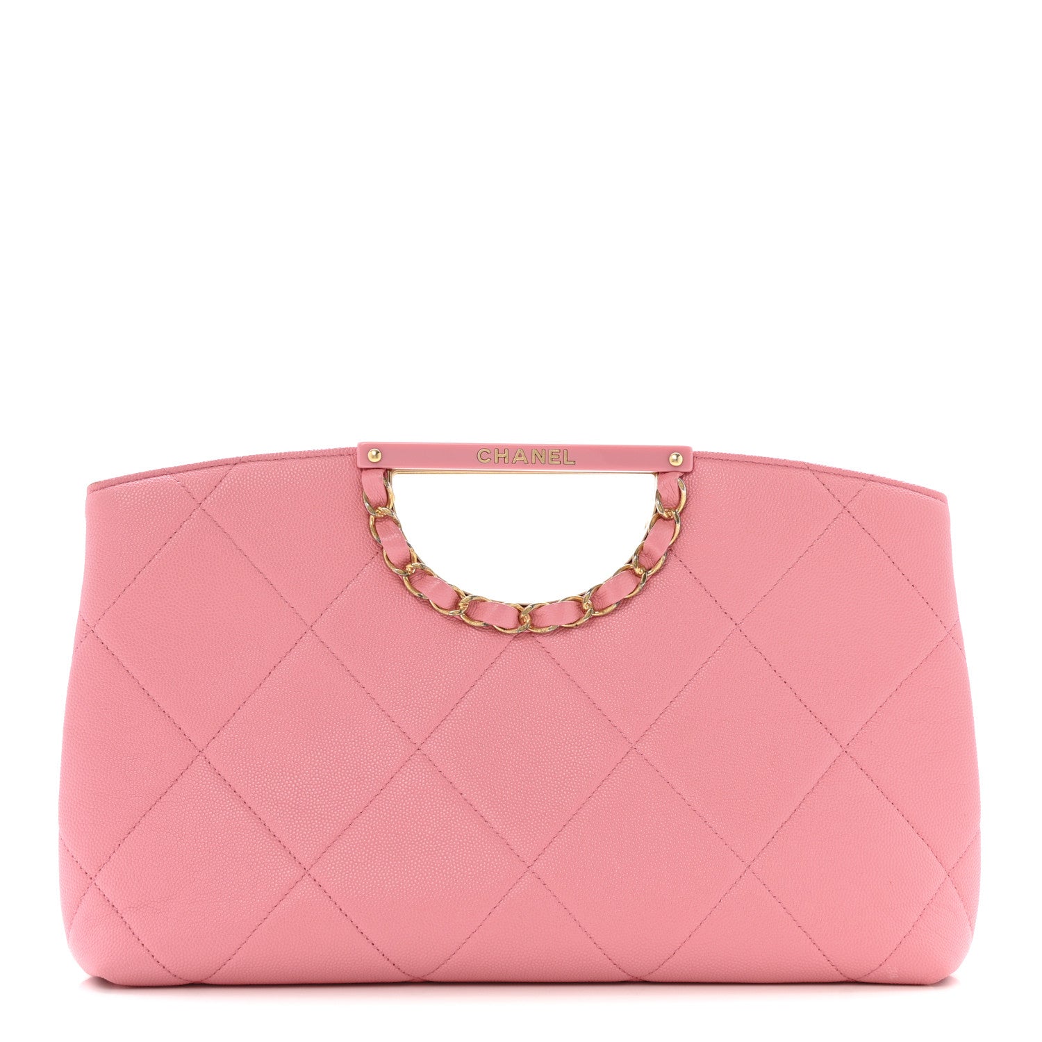 Chanel Caviar Quilted A Real Catch Clutch Pink 1 of 13