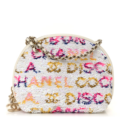 Chanel Sequin Logo CC Crossbody Bag White Multicolor 1 of 10