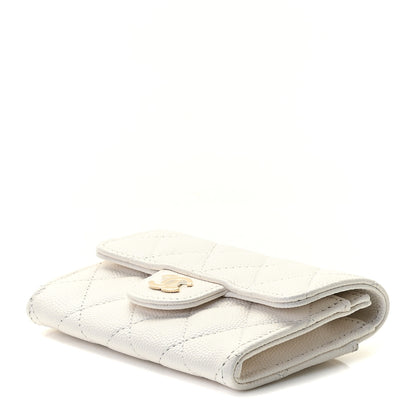 Chanel Caviar Quilted Flap Card Holder Wallet White 7 of 8