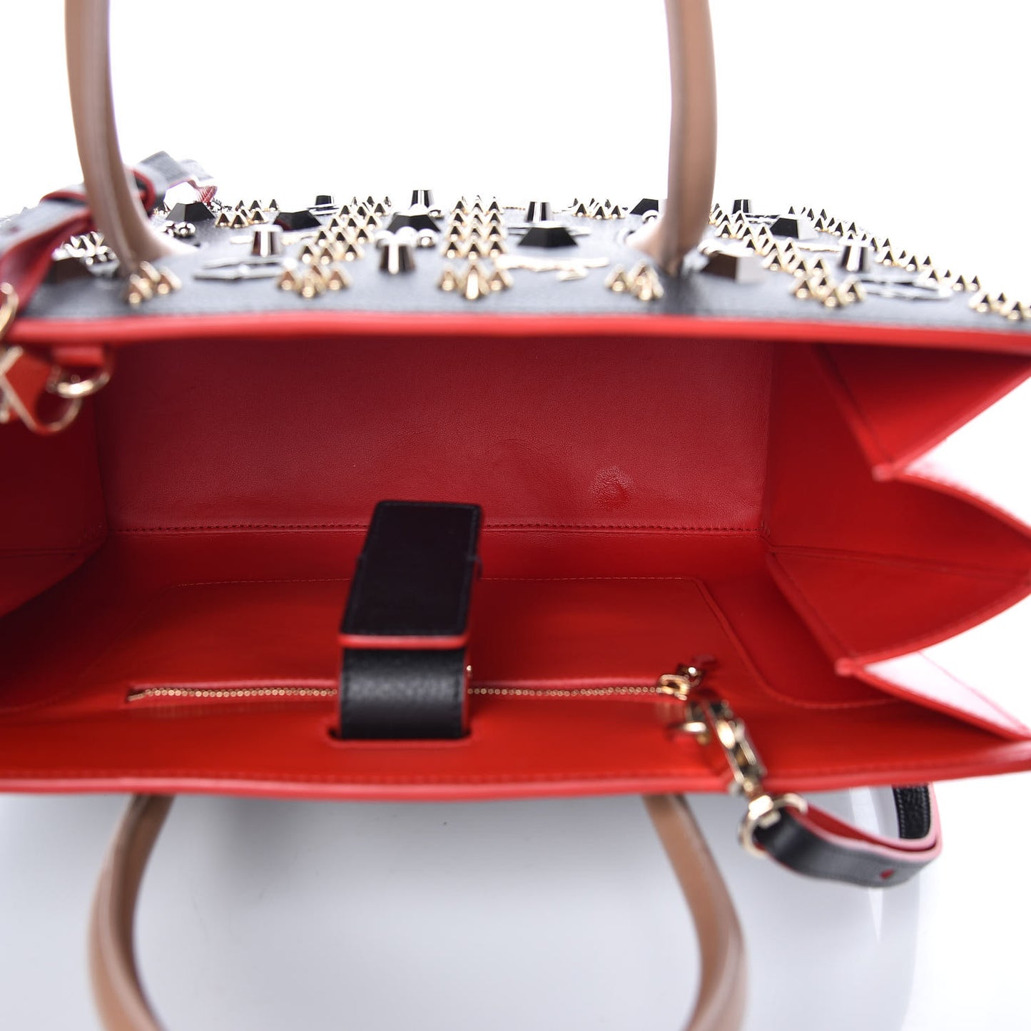 Calfskin Spikes Loubinthesky Medium Paloma Black Multimetal