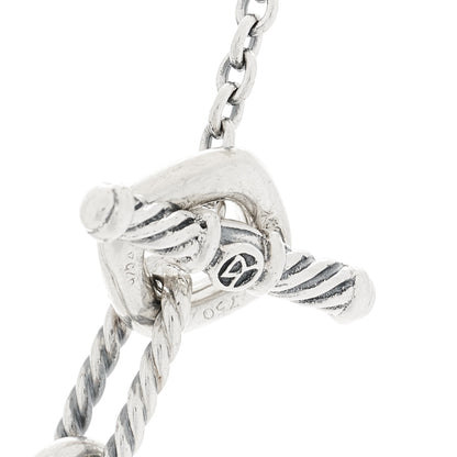 David Yurman Sterling Silver 18K Yellow Gold Cable Heart Figaro Necklace 3 of 8