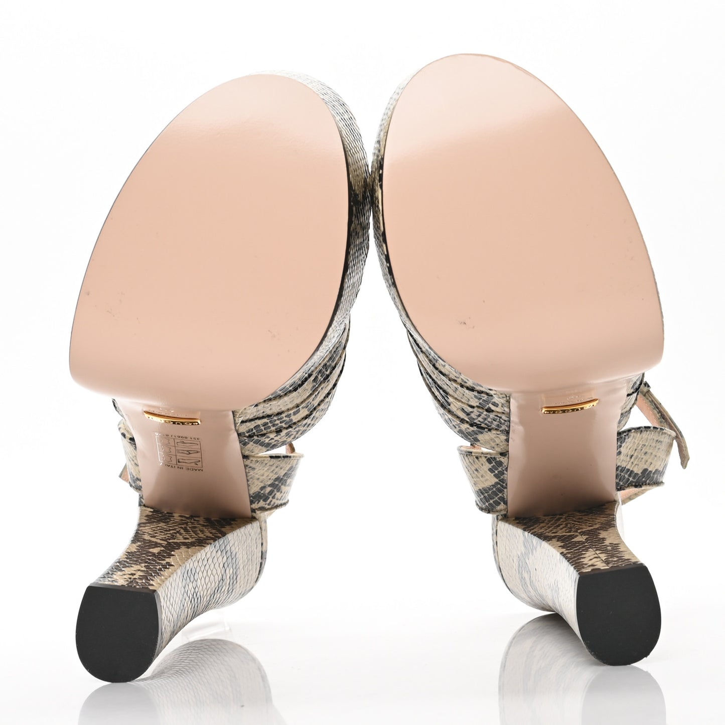 Nappa Calf Python Print Keyla Platform 60/155mm Slingback Sandals 38 Beige Avana