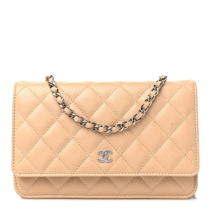 Chanel Caviar Quilted Wallet On Chain WOC Beige 1 of 10