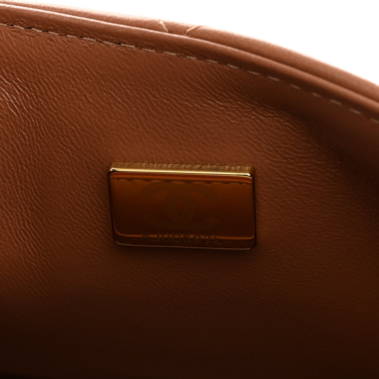Lambskin Quilted Mini Square Flap Brown