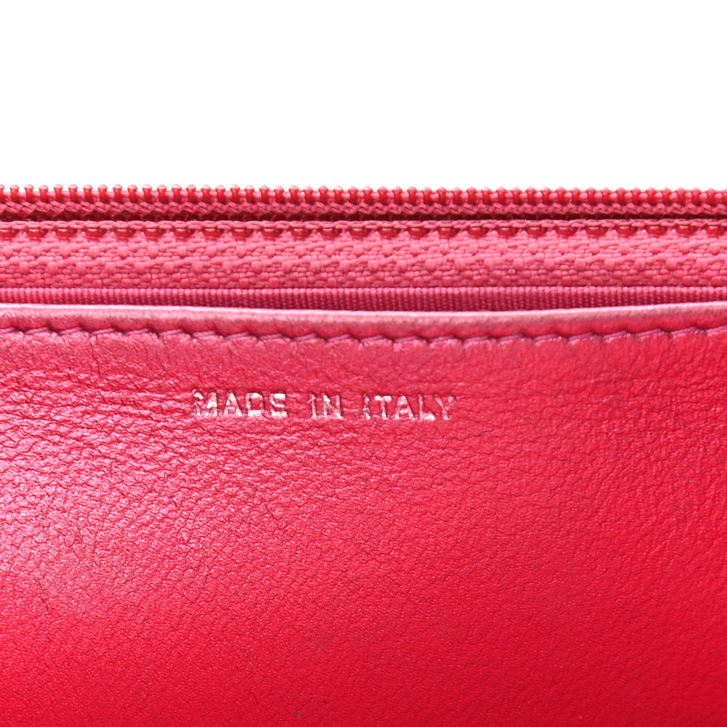 Metallic Patent Calfskin Quilted Boy Wallet On Chain WOC Fuchsia