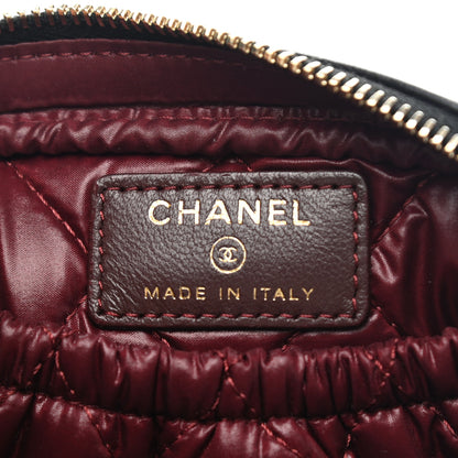 Chanel Lambskin Quilted Small Curvy Pouch Cosmetic Case Black 6 of 8