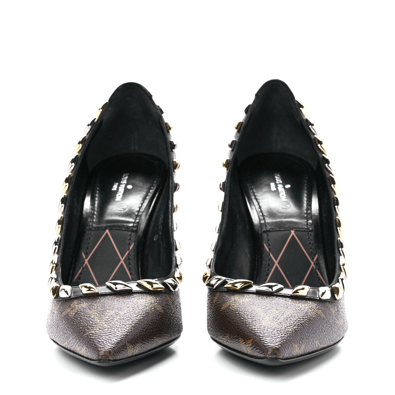 Louis Vuitton Calfskin Monogram Eldorado Pumps 39 Cacao 2 of 8