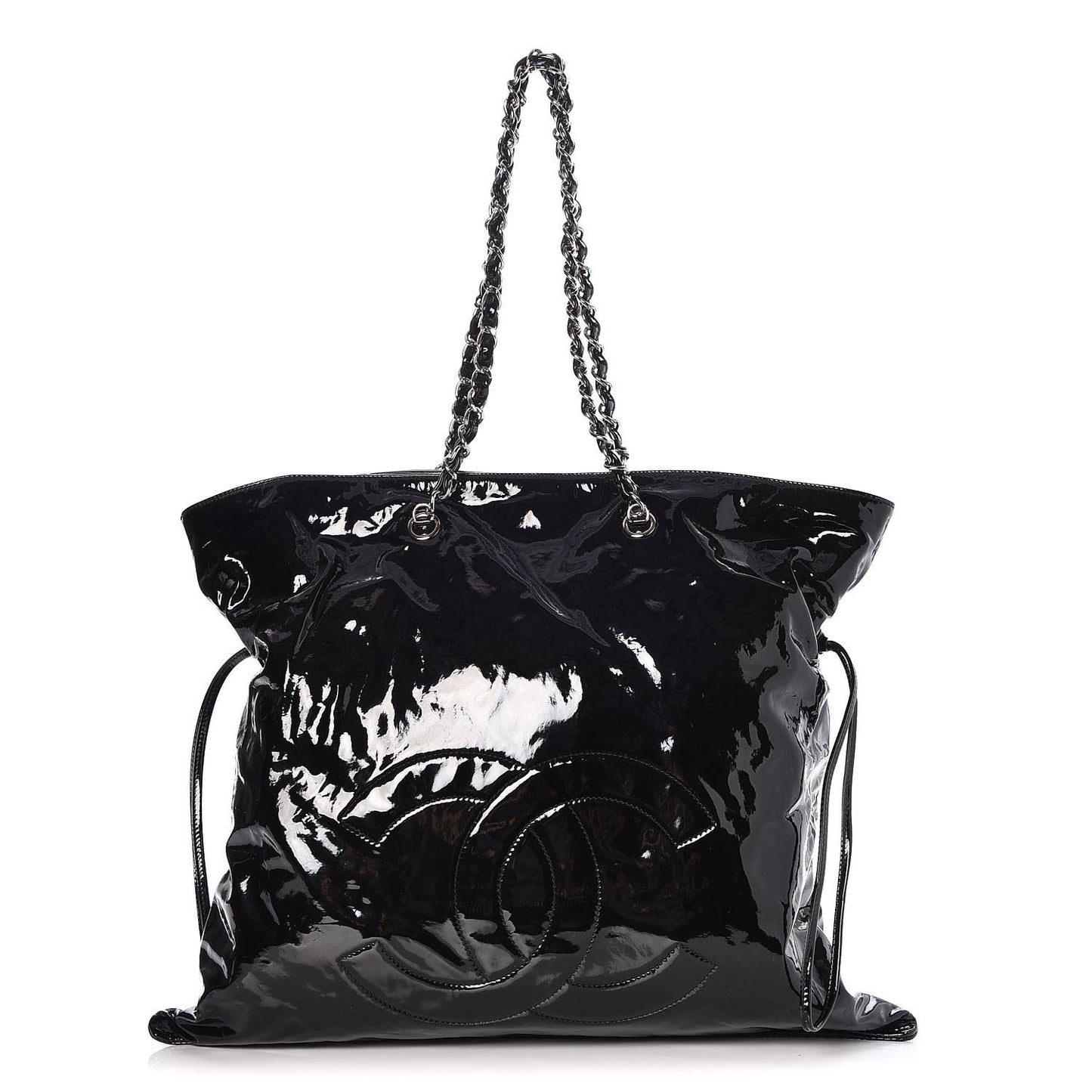 Patent Bonbons Shopper Tote Black