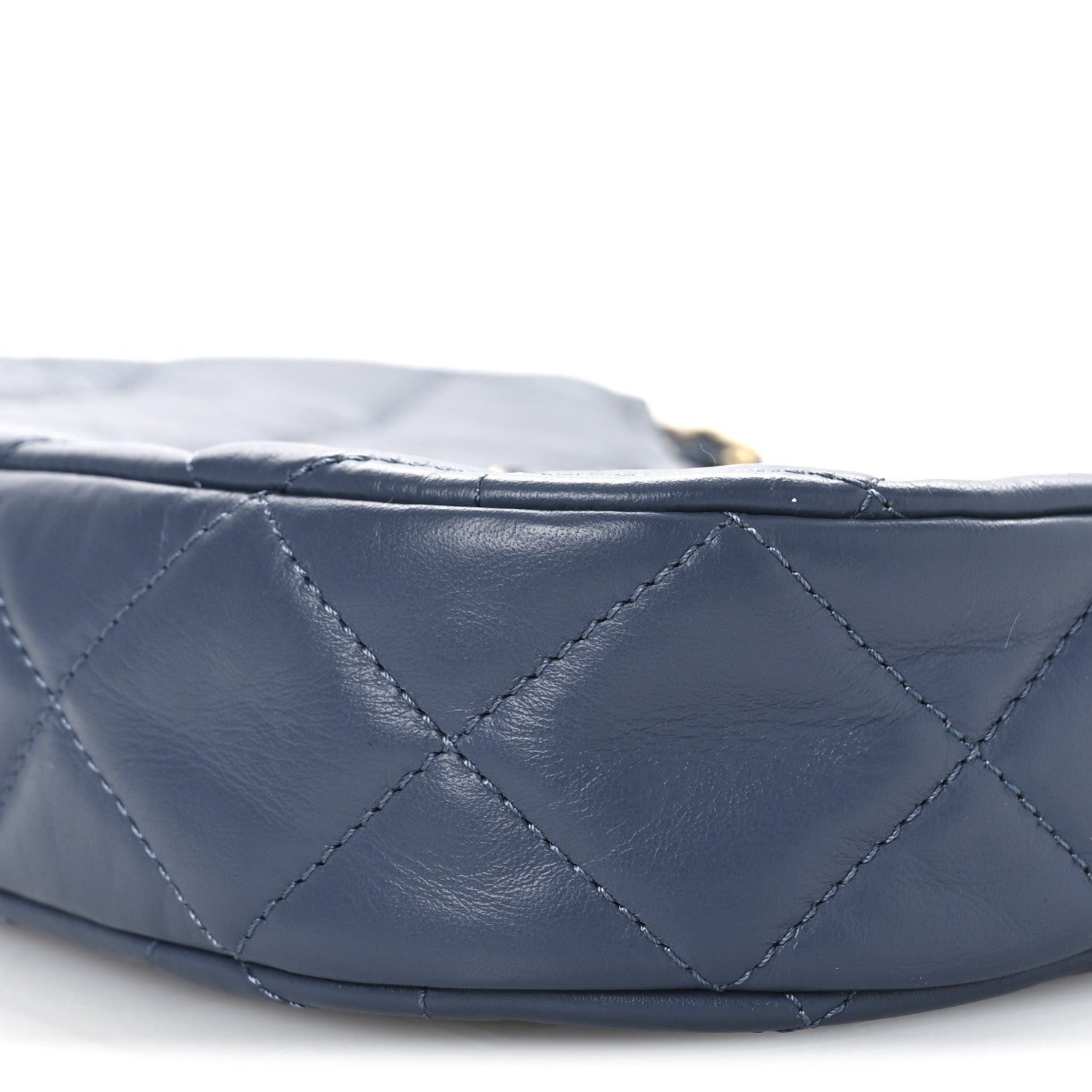 Chanel Crumpled Calfskin Quilted Braided CC Small Hobo Blue
