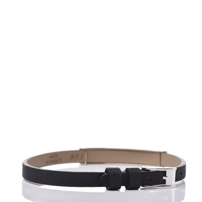 Cartier 18K White Gold Calfskin 3 Motif LOVE Bracelet Black 3 of 6