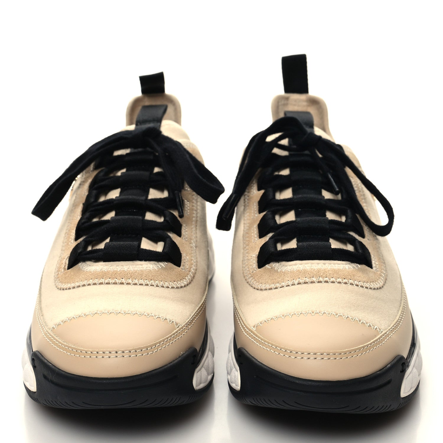 Chanel Velvet Calfskin Mixed Fibers CC Sneakers 36 Beige 2 of 8