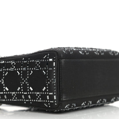 Christian Dior Satin Crystal Cannage Mini Lady Dior Black 8 of 9