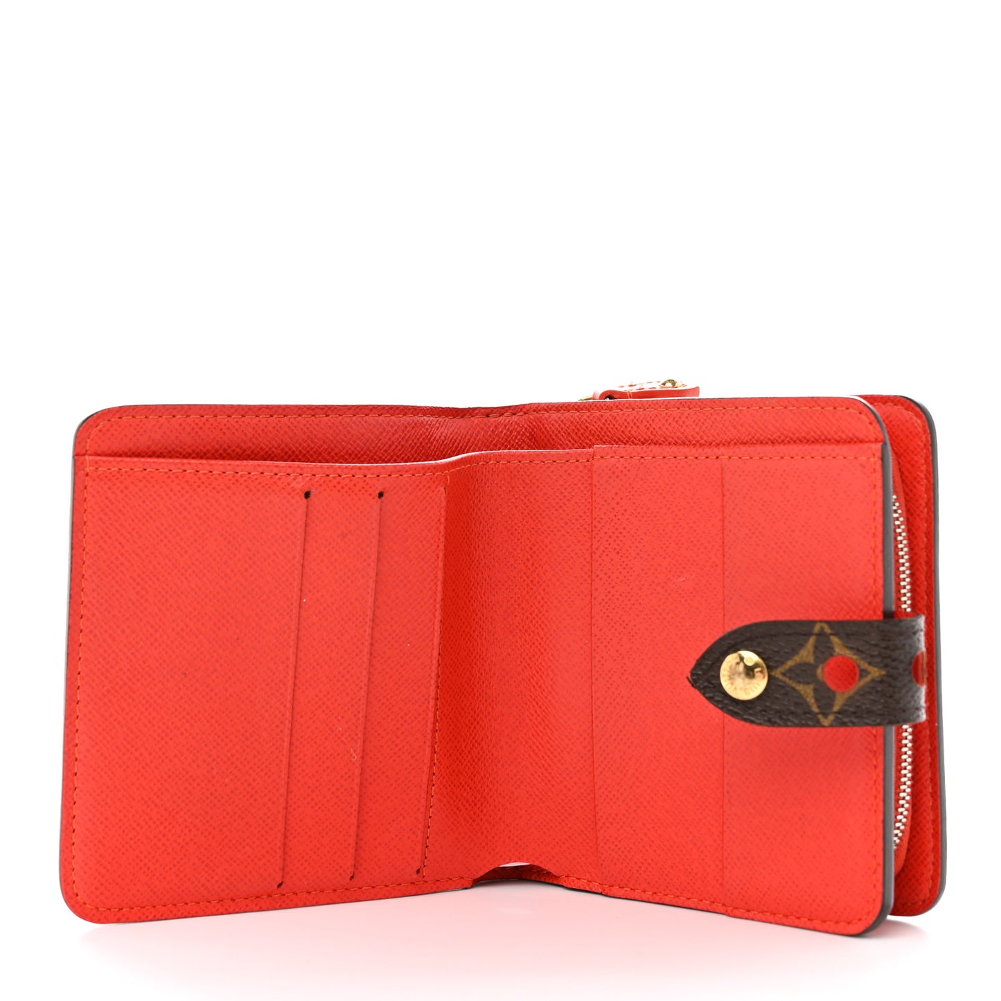 Monogram Perforated Compact Zipped Wallet Orange