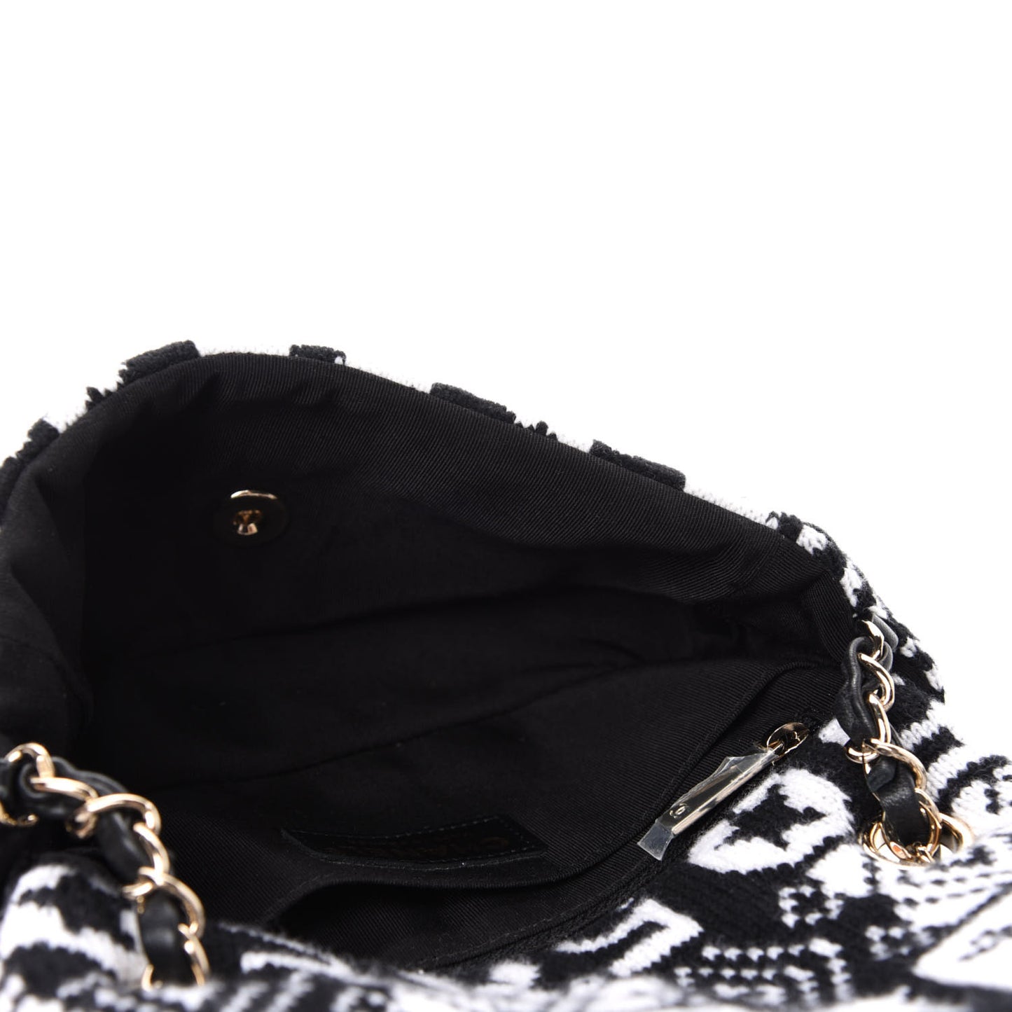 Cashmere Knit Coco Neige Flap Black White