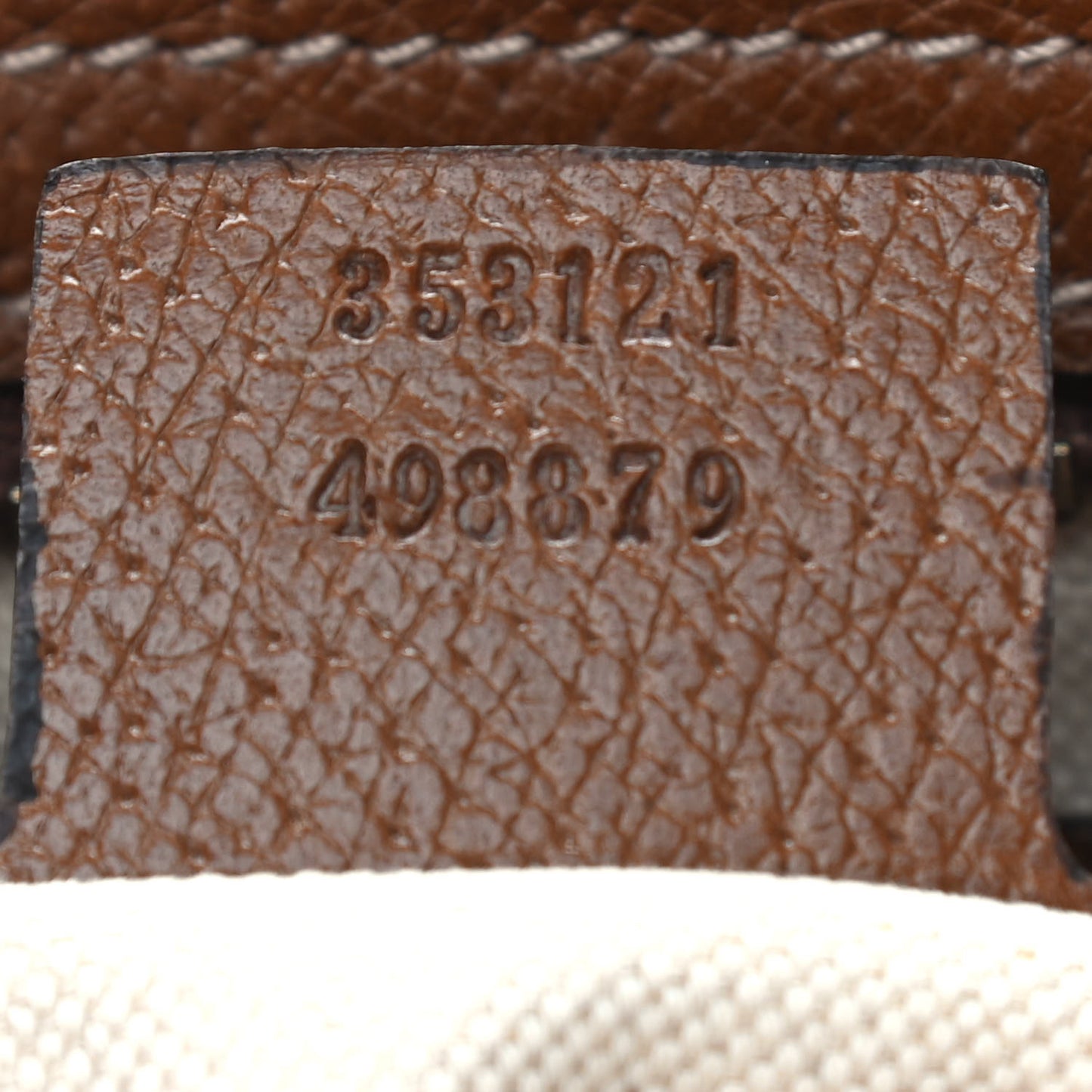 Monogram Textured Calfskin Mini Bree Top Handle Bag Beige Ebony Nocciola