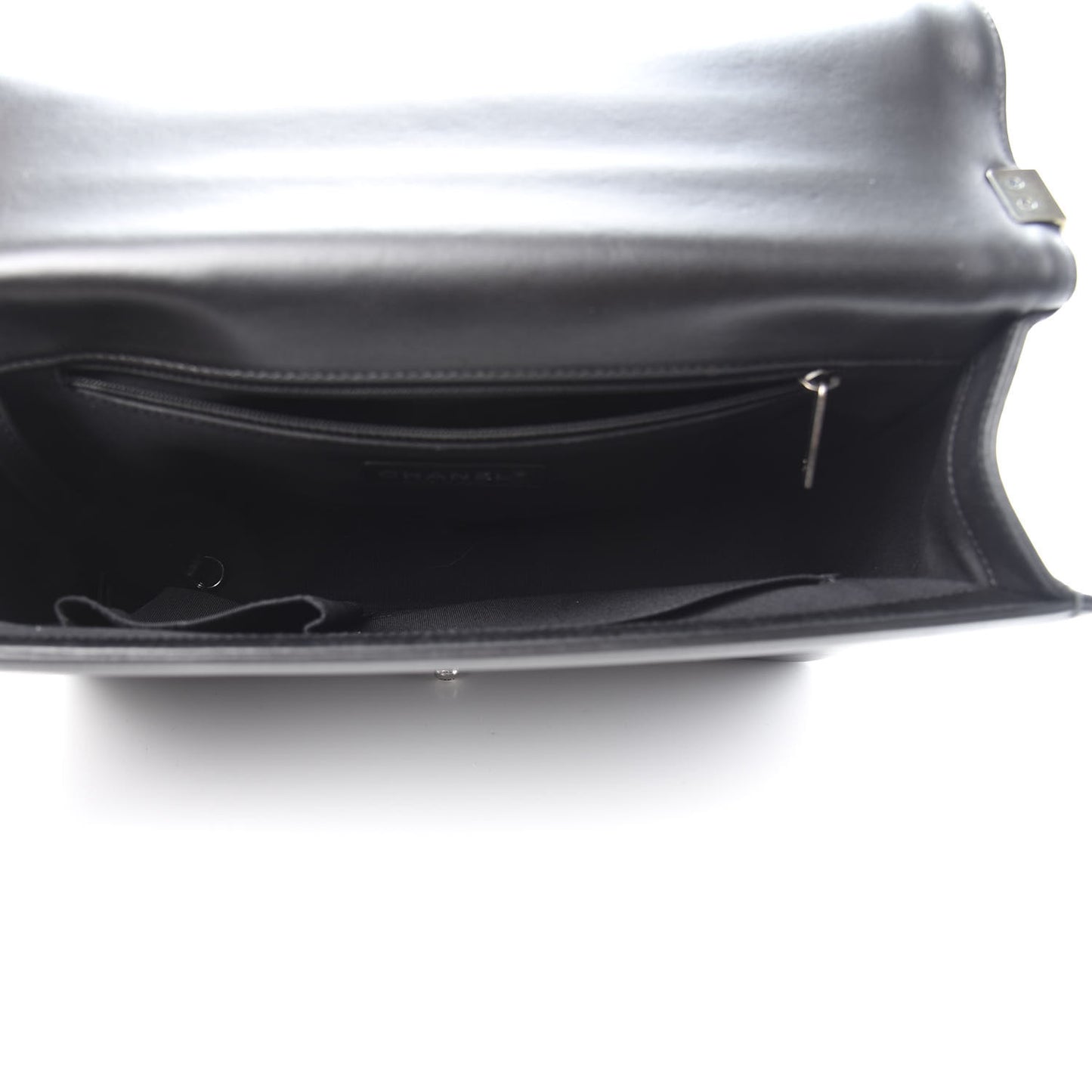 Lambskin Quilted Large Boy Flap Black