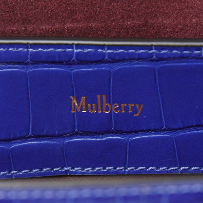 Mulberry Shiny Croc Calfskin Embossed Small Seaton Cobalt Blue 6 of 8