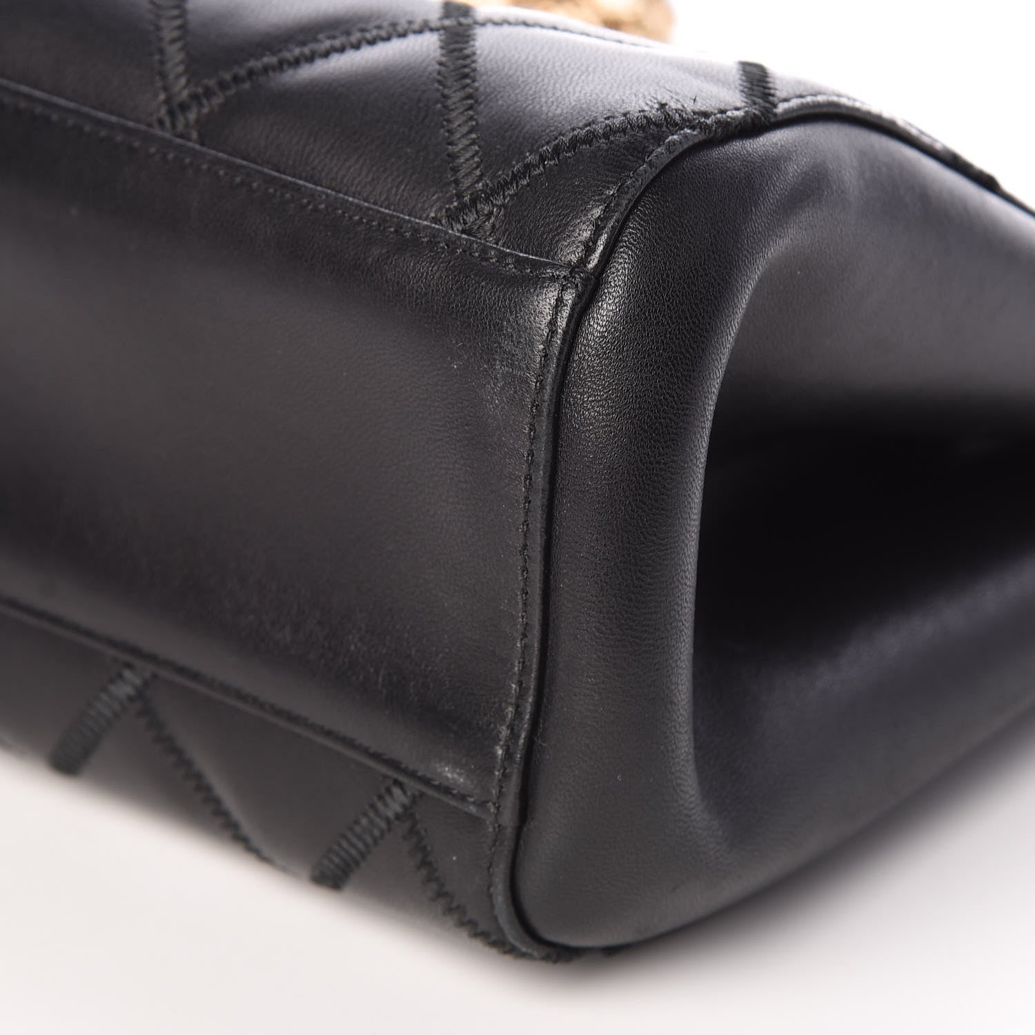 Chanel Lambskin Double Stitch Quilted Tote Black 11 of 11