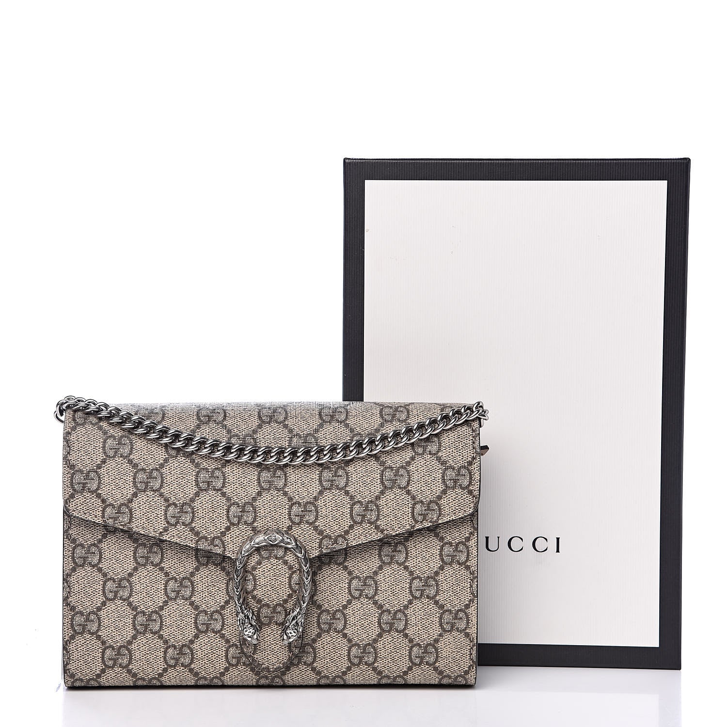 Gucci GG Supreme Monogram Mini Dionysus Chain Wallet Beige Taupe 13 of 13