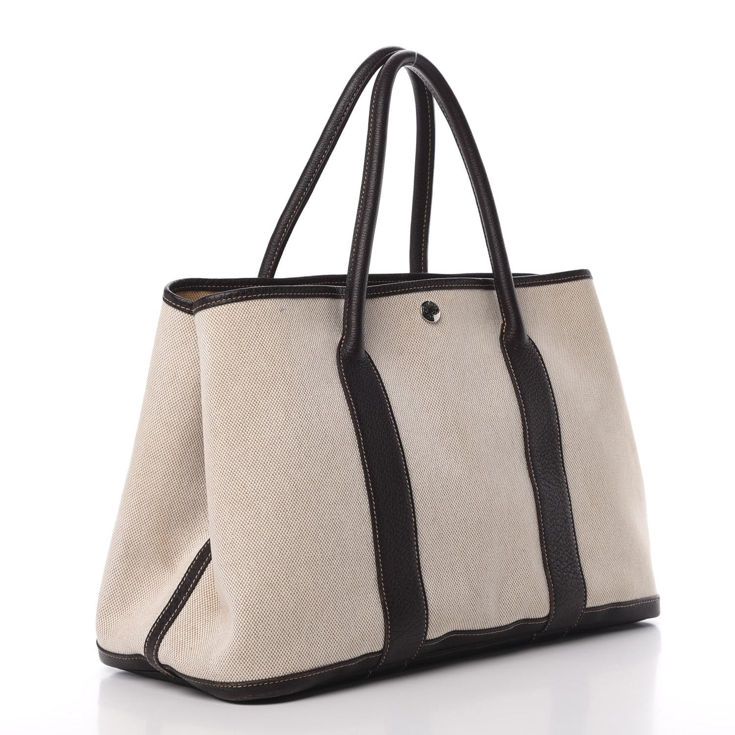 Toile Buffle Gala Garden Party Tote 36 MM Marron Fonce