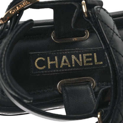 Chanel Lambskin Quilted Platform Sandals 37 Black 7 of 9