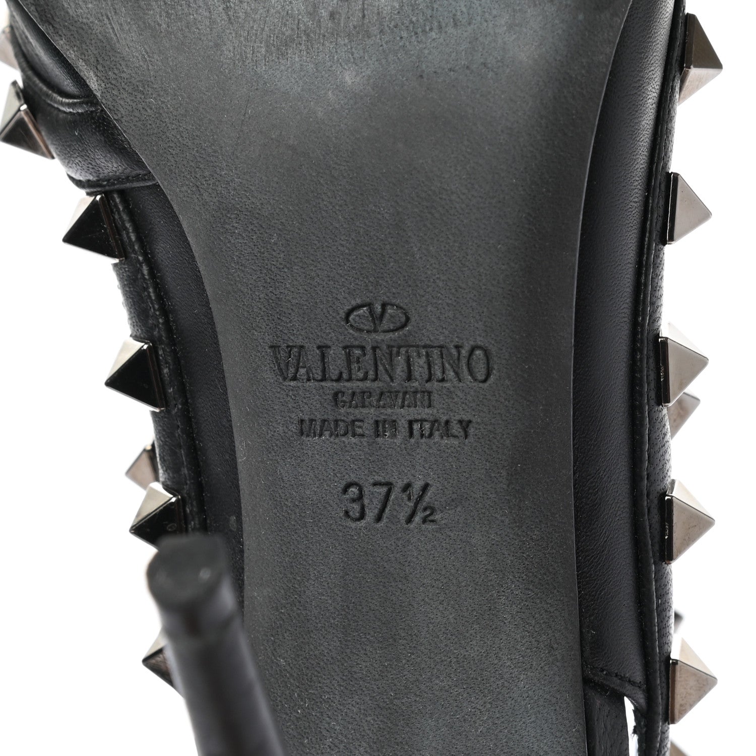 Valentino Garavani Calfskin Nappa Rockstud Ankle Strap 100mm Pumps 37.5 Black 7 of 10
