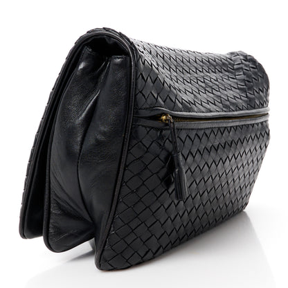 Bottega Veneta Nappa Intrecciato Flap Tassel Clutch Black 3 of 11