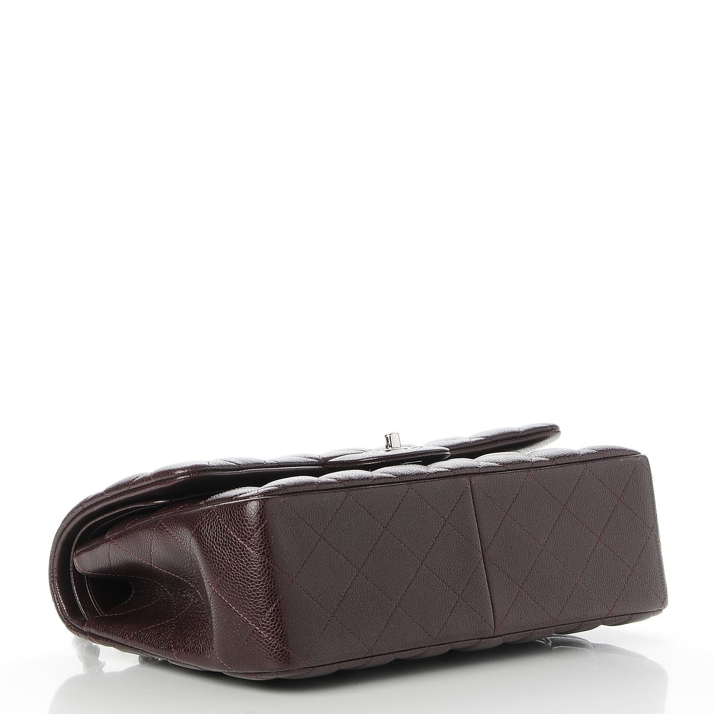 Caviar Quilted Jumbo Double Flap Burgundy