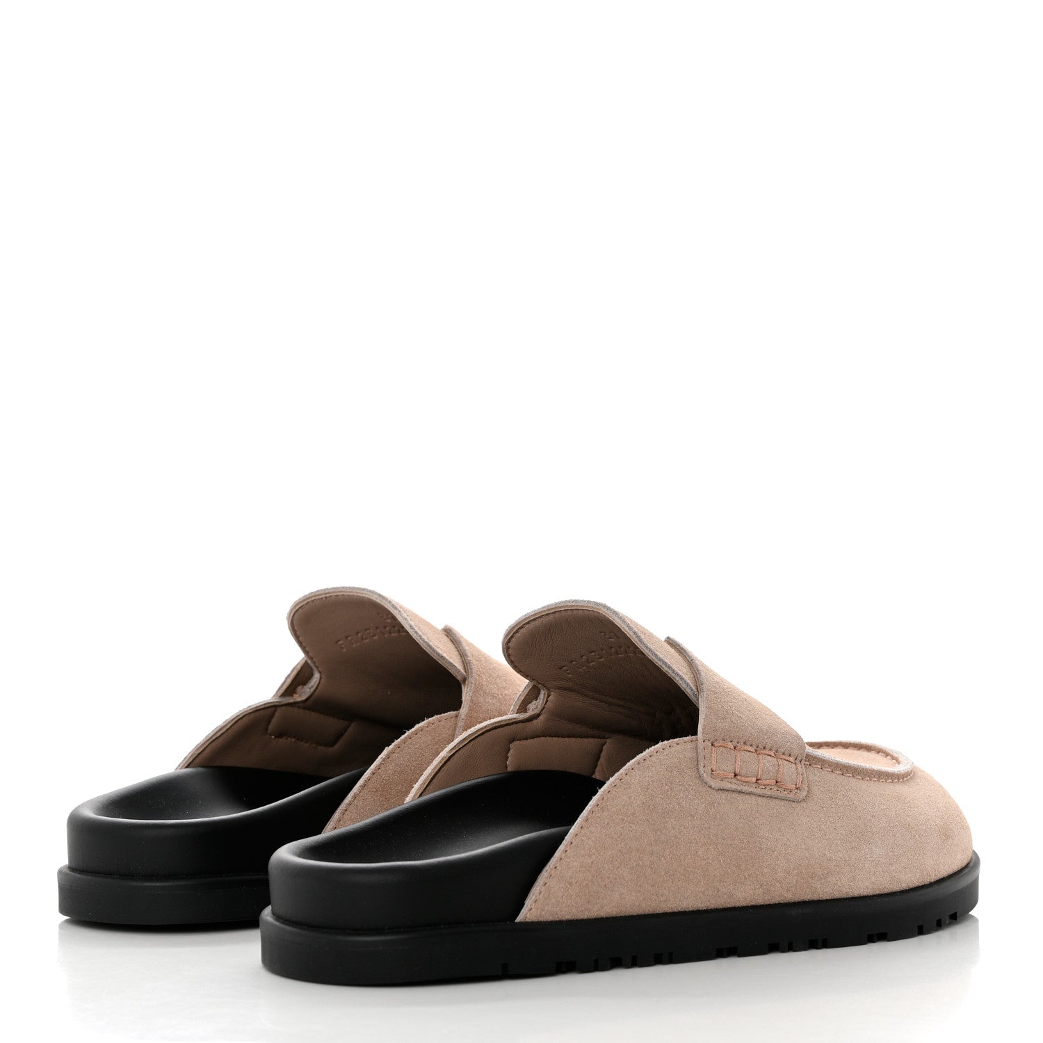 Hermes Suede Calfskin Go Mules 37 Beige Nude 1211374 – FASHIONPHILE