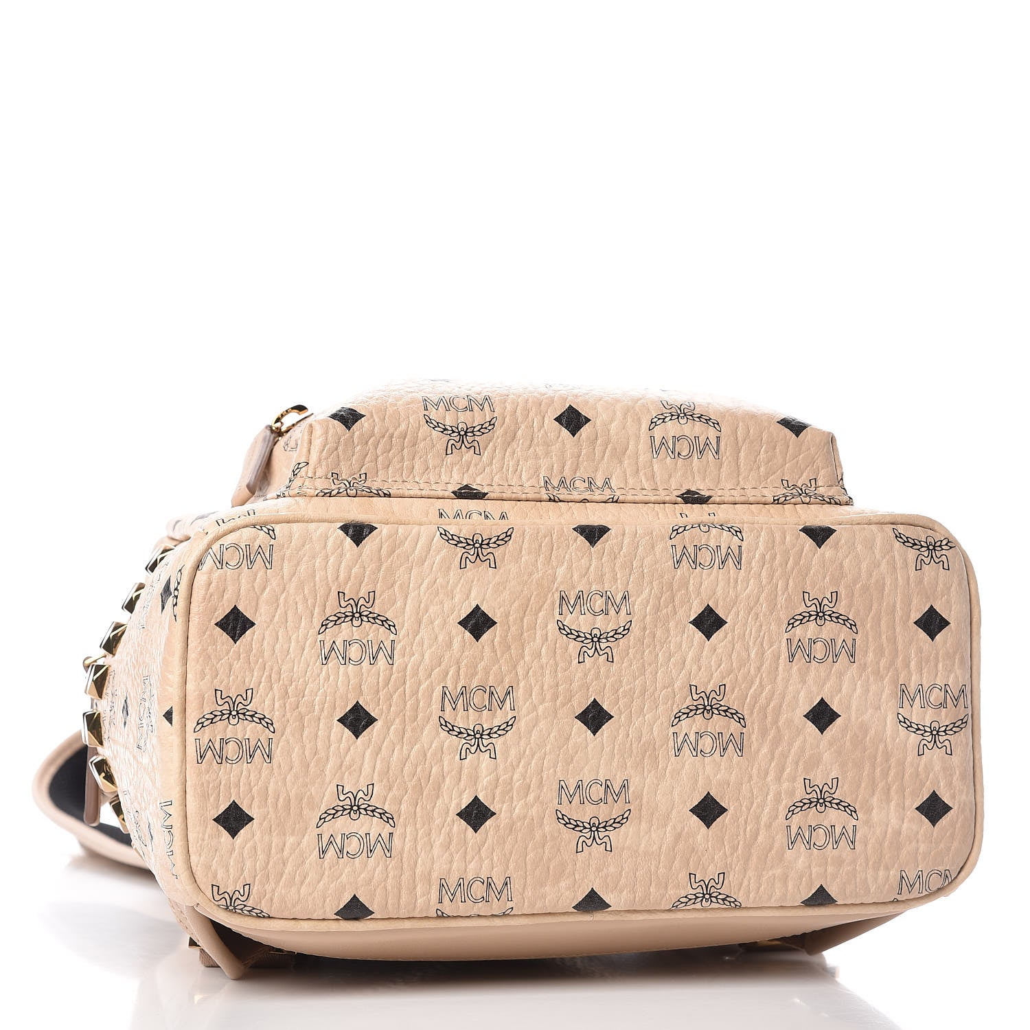 MCM Visetos Small Side Stud Stark Backpack Beige 4 of 11
