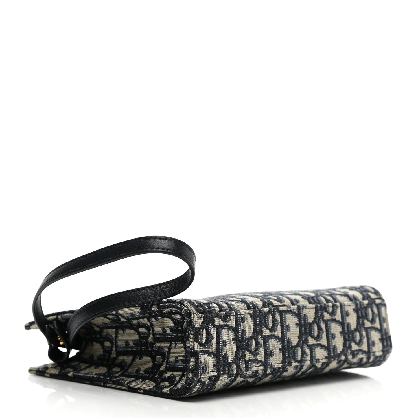 Oblique Zipped Pouch Clutch Blue