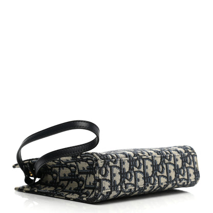 Christian Dior Oblique Zipped Pouch Clutch Blue 4 of 7
