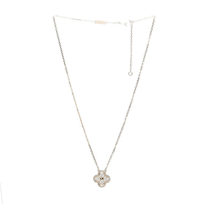 Van Cleef & Arpels 18K Yellow Gold Diamond Vintage Alhambra Pendant Necklace 3 of 7