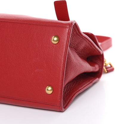 Saint Laurent Calfskin Canvas Small Muse Two Red 10 of 11