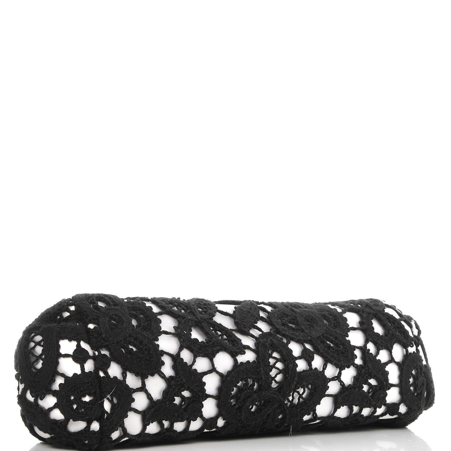 Chanel Lace Timeless Perfume Bottle Top Clutch Black White 4 of 7