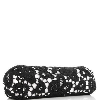 Chanel Lace Timeless Perfume Bottle Top Clutch Black White 4 of 7