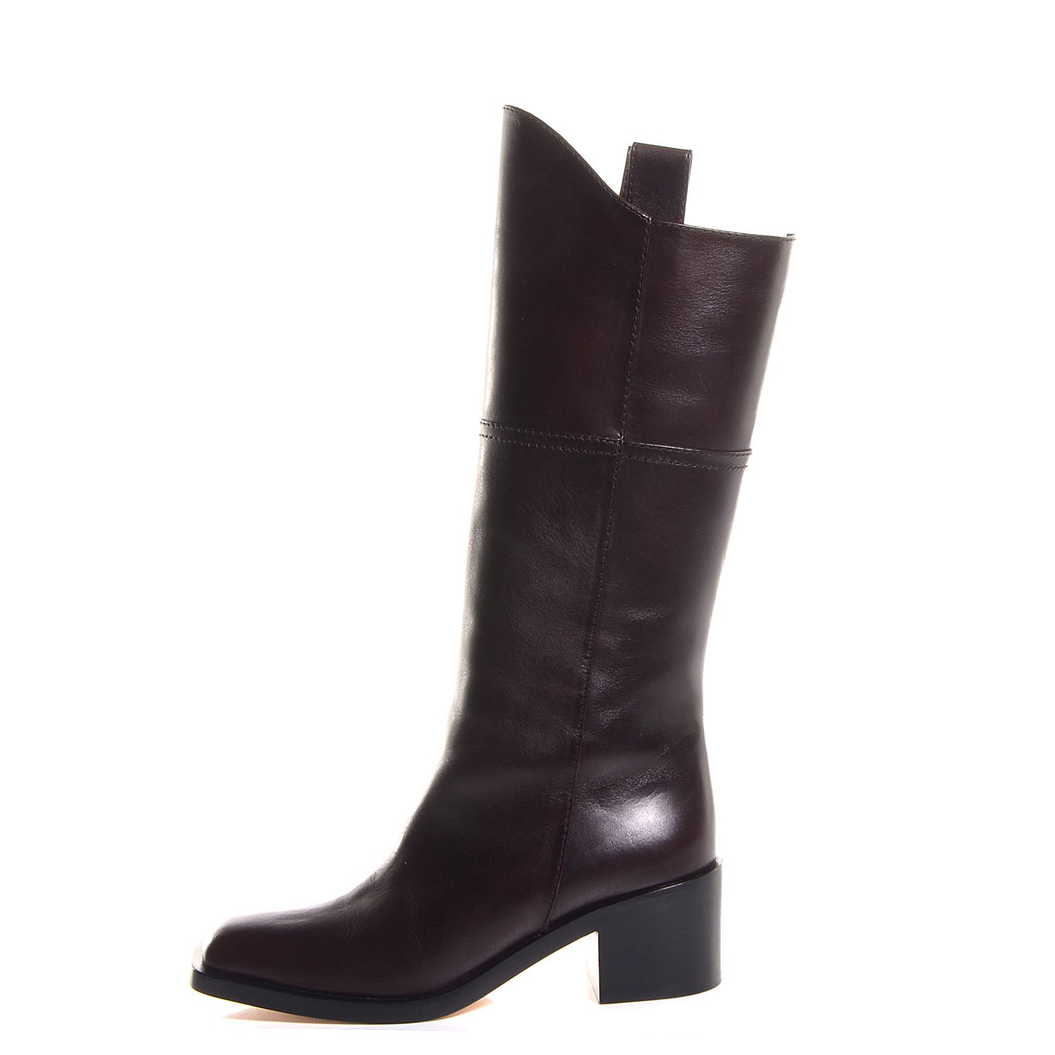 Chanel Calfskin CC Knee High Boots 39.5 Dark Brown 1 of 10