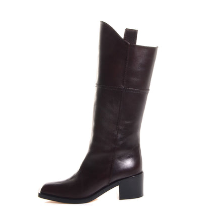 Chanel Calfskin CC Knee High Boots 39.5 Dark Brown 1 of 10