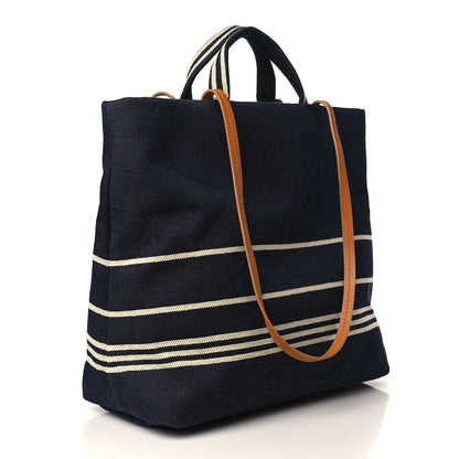 Chanel Denim Tall Shopping Tote Blue 3 of 9