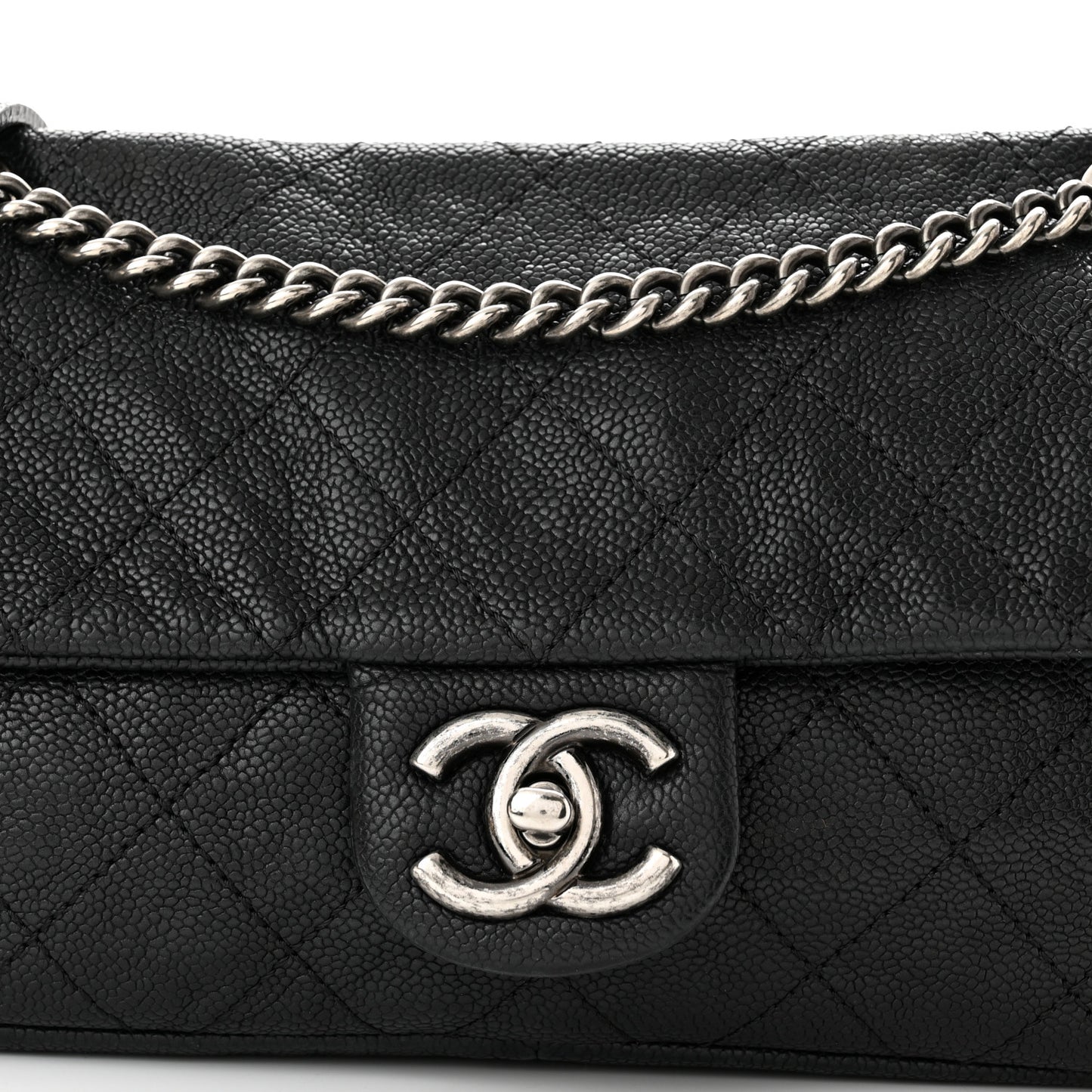 Caviar Quilted Medium Simply CC Flap Black