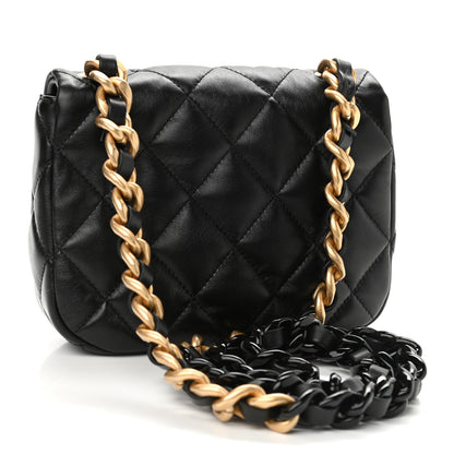 Chanel Lambskin Quilted Mini Lacquered Chain Flap Black 3 of 11