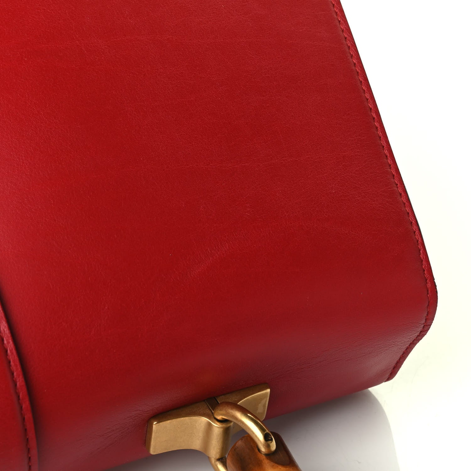 Gucci Moon Calfskin Web Large Dionysus Bamboo Top Handle Bag Hibiscus Red 6 of 6